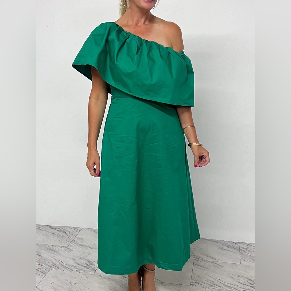 New With Tags Sugar Lips Elegant Green One-Shoulder Boutique Dress - Picture 2 of 3